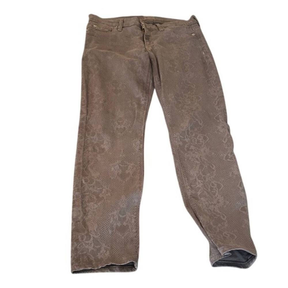 Hudson Jeans Womens 28 Skinny Damask Snakeskin Print Grey Mauve‎ Lyocell Blend